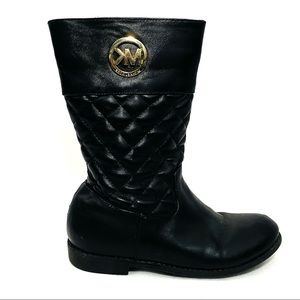 Michael Kors | Kid's tall leather boots, black, designer, size 9, like new